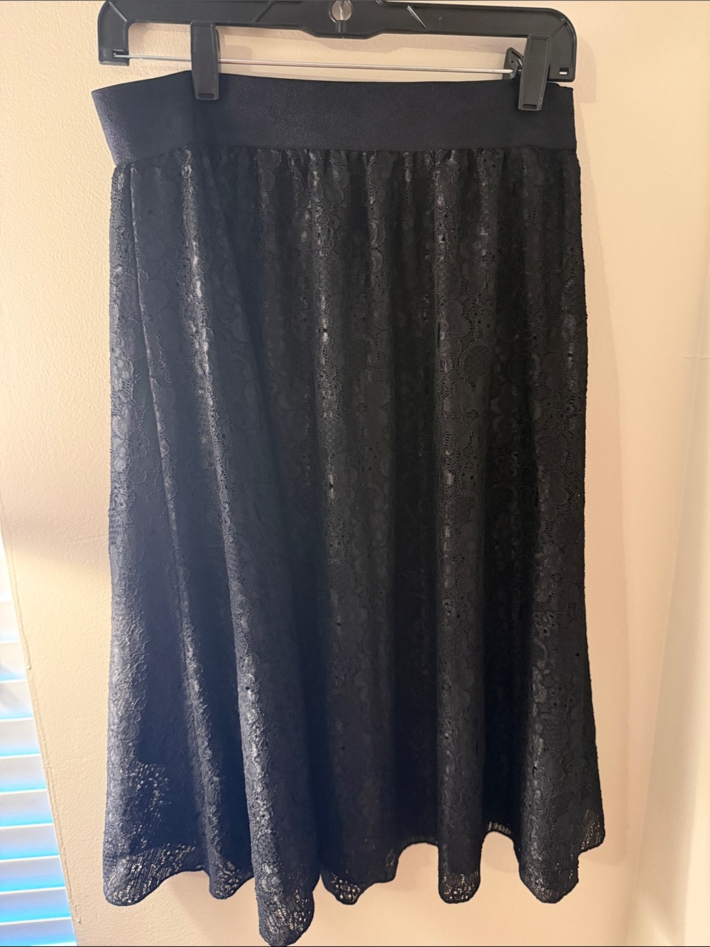 Black Lace A-Line Skirt - Brand Unknown
